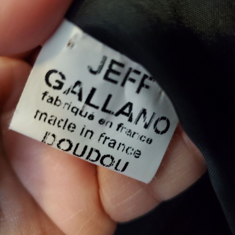 Jeff Gallano Quilted Jacket Blazer Full Zip Black Ruffles Pockets Size 3 Large - Picture 7 of 13